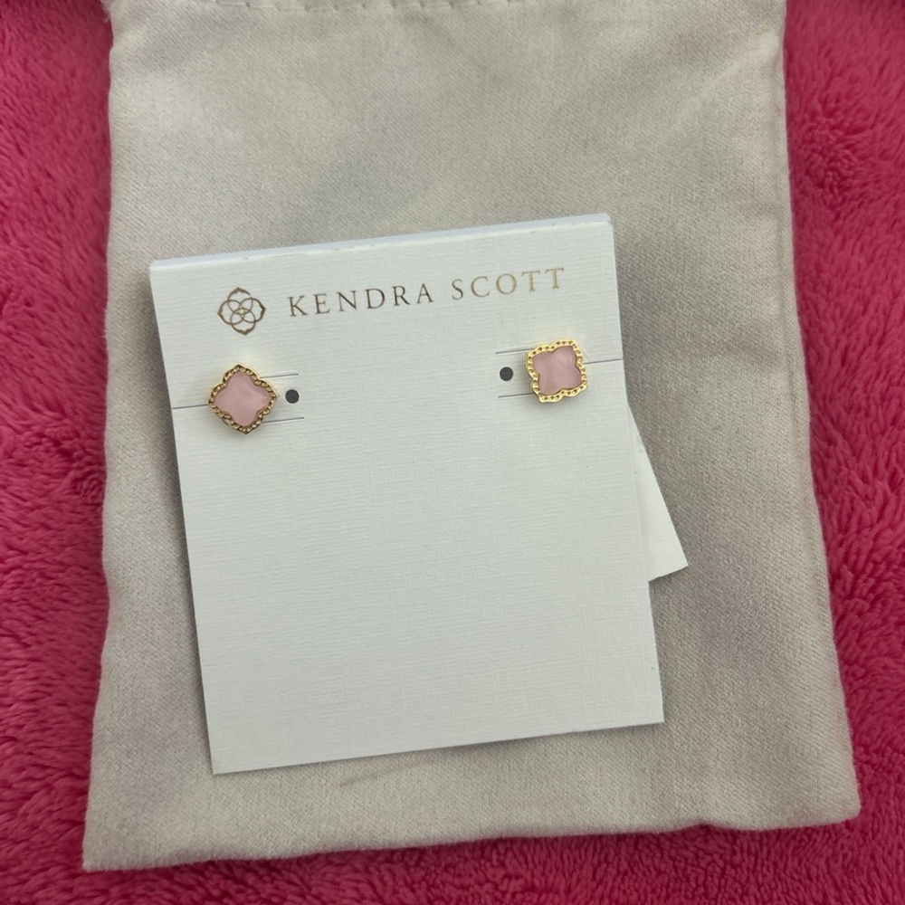 Kendra Scott Blush Pink and Gold Stud Earrings